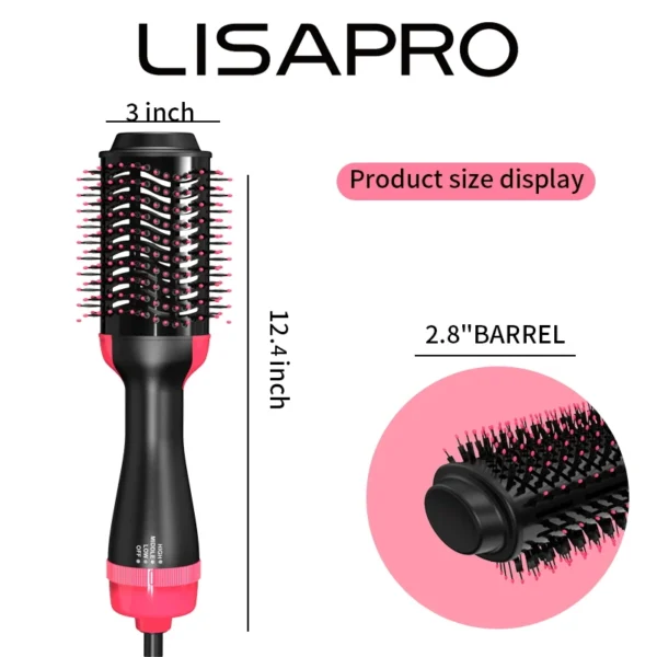 LISAPRO 3 IN 1 Hot Air Brush One-Step Hair Dryer And Volumizer Styler and Dryer Blow Dryer Brush Professional 1000W Hair Dryers - Image 5