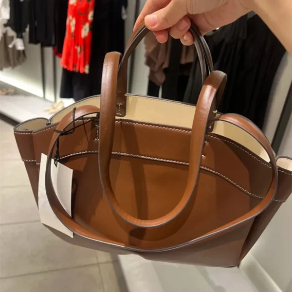 Brown Leather Bucket Bag