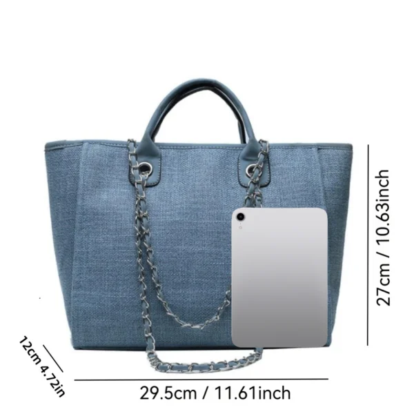 Women's Bucket Bag Large Capacity Portable Single Shoulder Crossbody Chain Tote Bag - Image 6