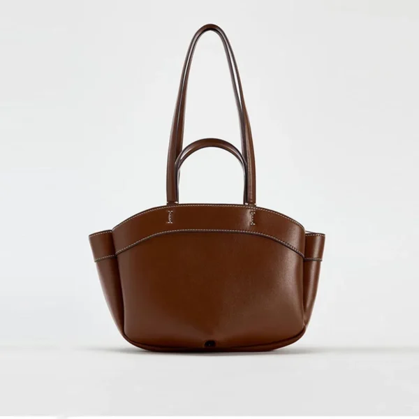 Brown Leather Bucket Bag
