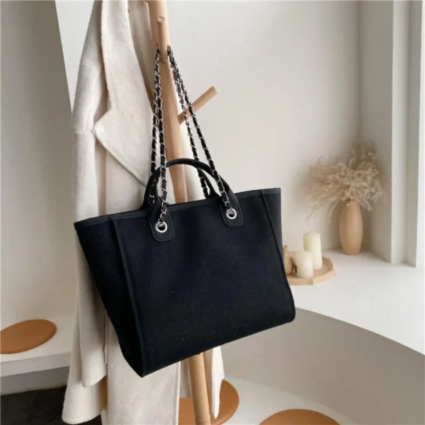 Women's Bucket Bag Large Capacity Portable Single Shoulder Crossbody Chain Tote Bag - Image 4