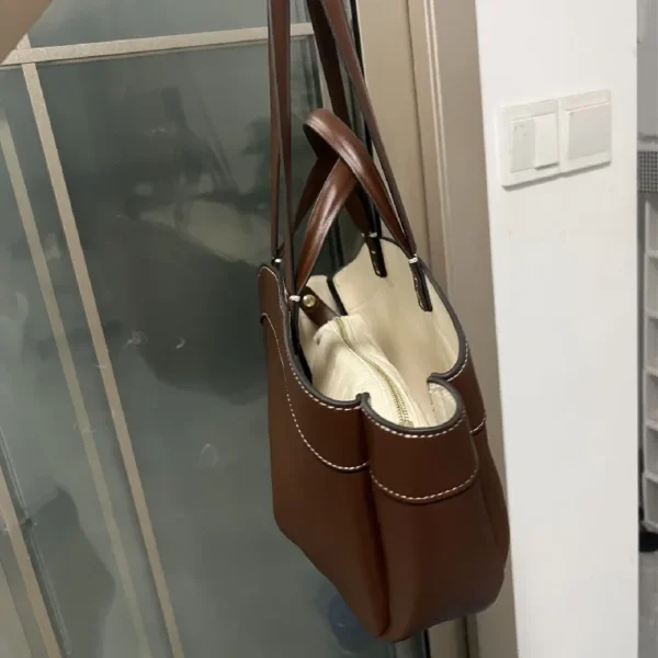 Brown Leather Bucket Bag