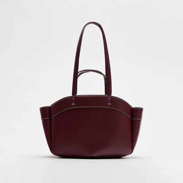 Brown Leather Bucket Bag