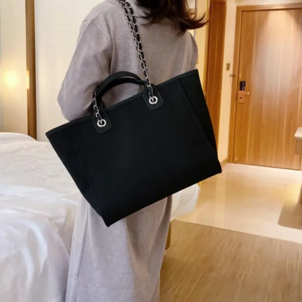 Women's Bucket Bag Large Capacity Portable Single Shoulder Crossbody Chain Tote Bag - Image 3
