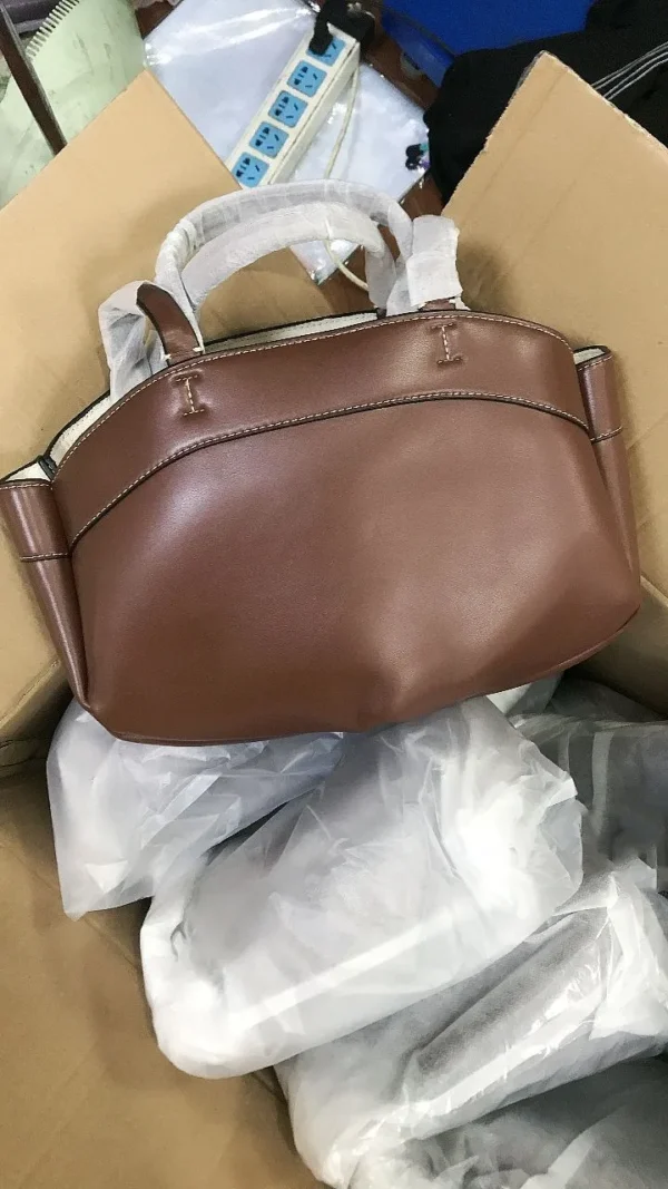 Brown Leather Bucket Bag